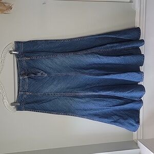 FOR JOSEPH MIDI length Mermaid cut flare denim skirt